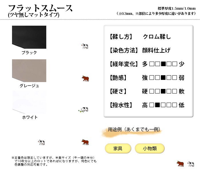 本革 フラットスムース 丸/角型コースターS 7・8・9cm - 画像 (3)